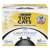 Purina - Tidy Cats LightWeight 4-in-1 Strength Multi-Cat, Clumping Cat Litter 5.44 kg, 5.44 Kilogram