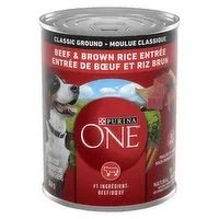 Purina - ONE Classic Ground Beef & Brown Rice Entr Wet Dog Food 368 g, 368 Gram