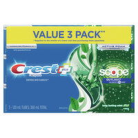 Crest - Complete Scope Outlast Toothpaste, Value Pack, 3 Each