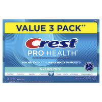 Crest - Pro Health Clean Mint Gel Toothpaste, Value Pack, 3 Each