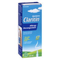 Claritin - Allergy Decongestant Nasal Spray - 12 Hour, 25 Millilitre