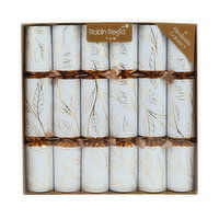 Christmas Crackers - Deluxe White & Gold, 6 Each