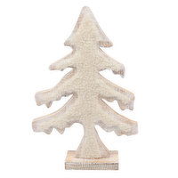 Table Decor - Wooden Tree with Sherpa, 14 inch, 1 Each