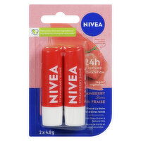 NIVEA - Tinted Lip Balm, Strawberry Shine Duo Pack, 4.8 Gram