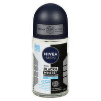 NIVEA - Men Black & White invisible, Roll On Antiperspirant Deodorant, Fresh, 50 Millilitre