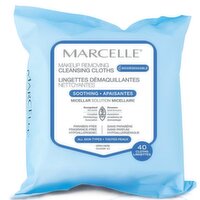 MARCELLE - Biodegradable Recycle Cleansing Cloths, 40 Each