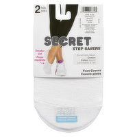 Secret - Step Savers Cotton Foot Covers - White, 2 Each