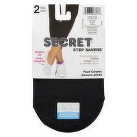 Secret - Step Savers Cotton Foot Covers - Black, 2 Each