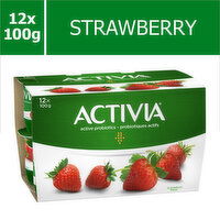 Activia - Probiotic Yogurt - Strawberry, 12 Each