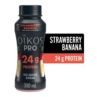 Oikos - Pro Strawberry-Banana Flavour High Protein Drinkable Yogurt, 300 Millilitre