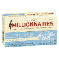 Club Des Millionnaires - Sardines in Water, 124 Gram