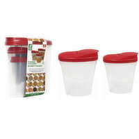 CLARO - Pourable Containers 3Piece With Red Lids, 3 Each