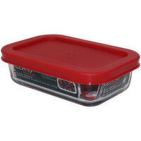 CLARO - Rectangular Container Red Lid, 1 Each