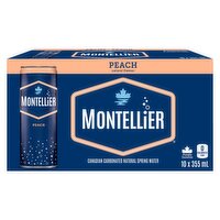 MONTELLiER - Carbonated Natural Spring Water - Peach, 10 Each