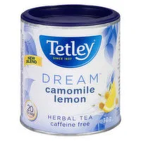 Tetley - Dream - Chamomile Lemon Herbal Tea - Caffeine Free, 20 Each