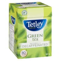 Tetley - Green Tea - Naturally Decaffeinated, 80 Each