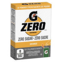 Gatorade - Zero Orange - Powder Sticks, 10 Each