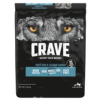 Crave - Dog Food Dry Adult Protein Grain Free - White Fish & Salmon, 5.44 Kilogram