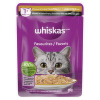 Whiskas - Favourites Pouch Morsels in Gelled Gravy, Chicken & Turkey Flavour, 85 Gram