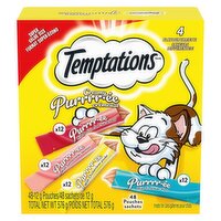 Temptation - Purees with Beef Liver, Salmon and Chicken Cat Treats, 48 Each