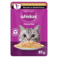 Whiskas - FAVOURITES - Morsels in Gelled Gravy -Chicken & Turkey Flavour, 85 Gram