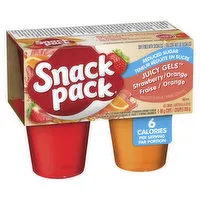 Snack Pack - Juicy Gels Reduced Sugar Strawberry Orange Cups, 99 Gram