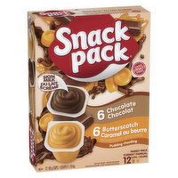 Snack Pack - SnkPk Chocolate & Bttrsctch Pudding, 12 Each