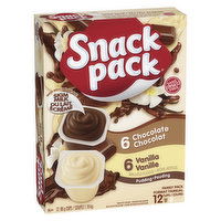 Snack Pack - Chocolate & Vanilla Pudding Cups, Family Pack, 12 Each