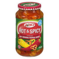 Bick's - Pickled Banana Pepper Rings - Hot & Spicy, 750 Millilitre