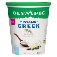 Olympic - Organic Greek Yogurt 0% Vanilla, 650 Gram