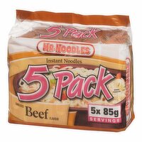 Mr. Noodles - Beef Flavoured Instant Noodles, 5 Pack, 1 Each