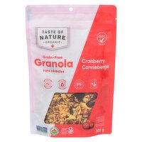 Taste Of Nature - Granola Cranberry Grain Free Organic, 200 Gram