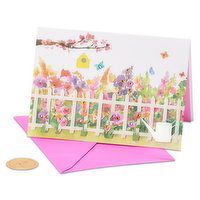 Papyrus - Greeting Card - Flowers & White Picket Fence, 1 Each