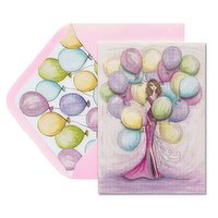 Papyrus - Greeting Card - Woman Holding Balloons Birthday, 1 Each