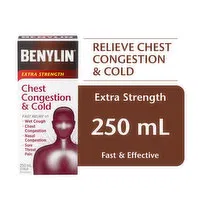 Benylin - Chest Congestion & Cold Syrup - Extra Strength, 250 Millilitre