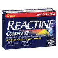 Reactine - Complete Sinus + Allergy Non Drowsy, 30 Each