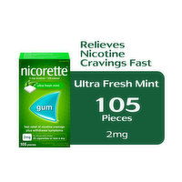 Nicorette - Nicorette Ultra Frsh Mint Gum 2mg, 105 Each