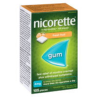 Nicorette - Coated Gum Regular Strength Fresh Fruit 4mg, 105 Each