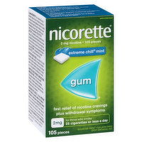 Nicorette - Nicotine Gum 2mg - Extreme Chill Mint, 105 Each