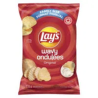 Lays - Potato Chips, Wavy Original - Family Size, 235 Gram