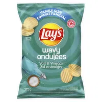 Lay's - Potato Chips, Wavy Salt & Vinegar - Family Size