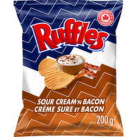 Ruffles - Potato Chips, Sour Cream 'N Bacon, 200 Gram