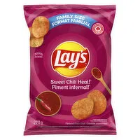 Lay's - Potato Chips, Sweet Chili Heat! - Family Size, 220 Gram