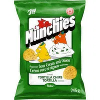 Munchies - Tortilla Chips, Supreme Sour Cream & Onion, 245 Gram