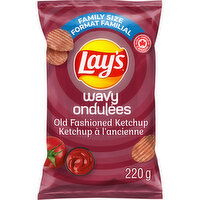 Lay's - Wavy Old Fashioned Ketchup Potato Chips,  Family Size, 220 Gram