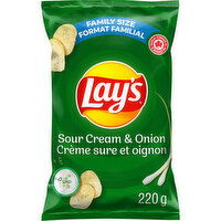 Lay's - Sour Cream & Onion Potato Chips, Family Size, 220 Gram