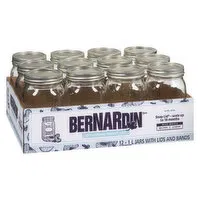 Bernardin - Decorative Wide Mouth Mason Jars, 12 Each