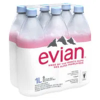 Evian - Natural Spring Water, 6 Each