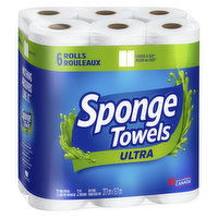 Sponge Towels - Ultra - 6 Rolls, 6 Each