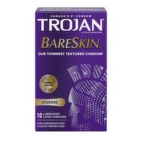 Trojan - Bareskin Studded Condoms, 10 Each